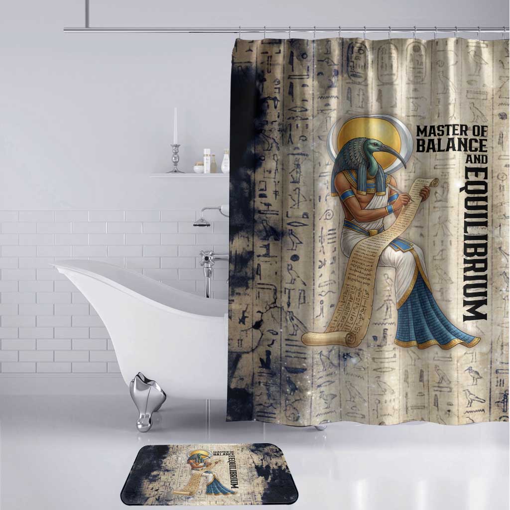 Thoth Bathroom Set Ibis Head and Ancient Scroll Egyptian Wisdom
