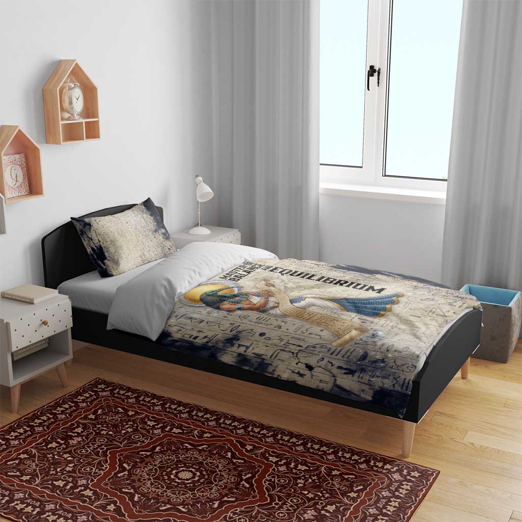 Thoth Bedding Set Ibis Head and Ancient Scroll Egyptian Wisdom