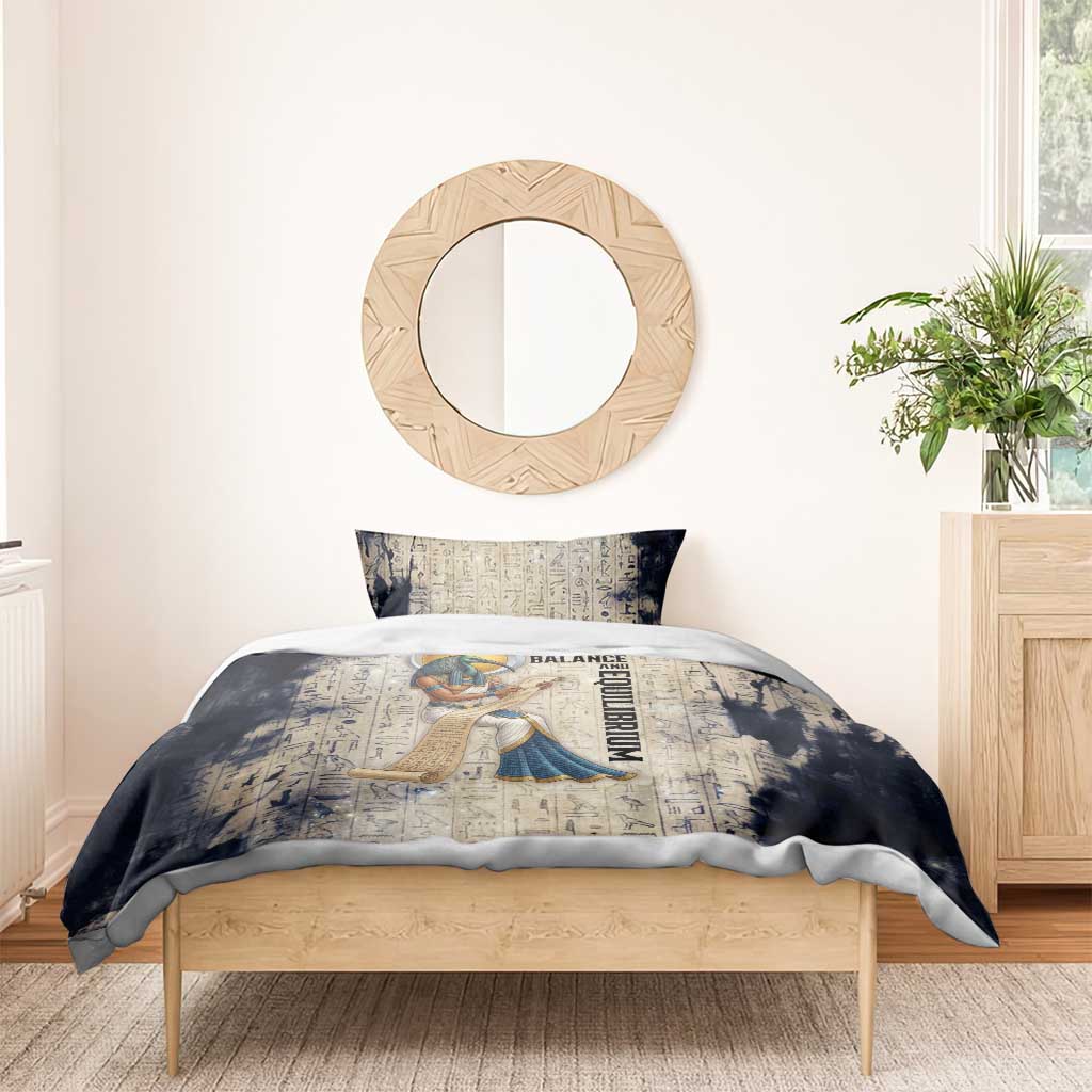Thoth Bedding Set Ibis Head and Ancient Scroll Egyptian Wisdom