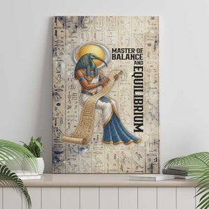 Thoth Canvas Wall Art Ibis Head and Ancient Scroll Egyptian Wisdom
