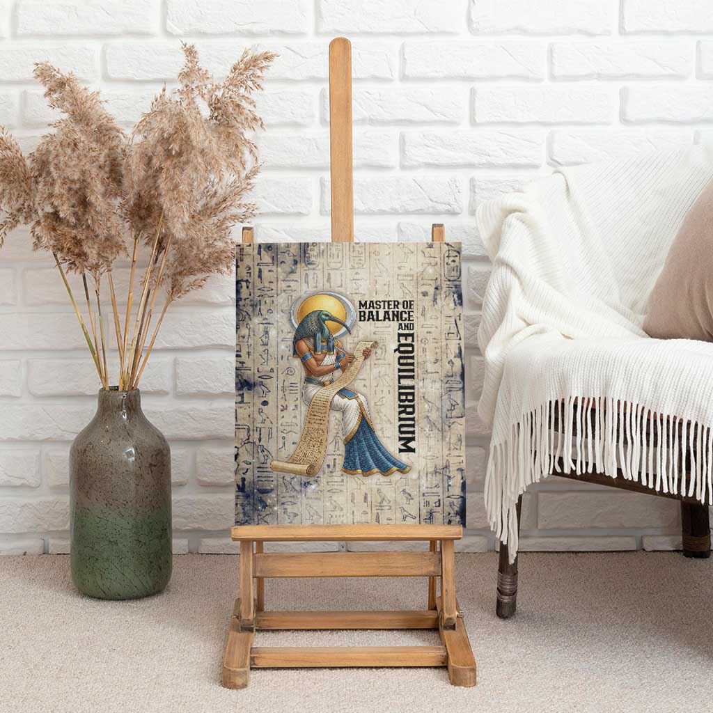 Thoth Canvas Wall Art Ibis Head and Ancient Scroll Egyptian Wisdom