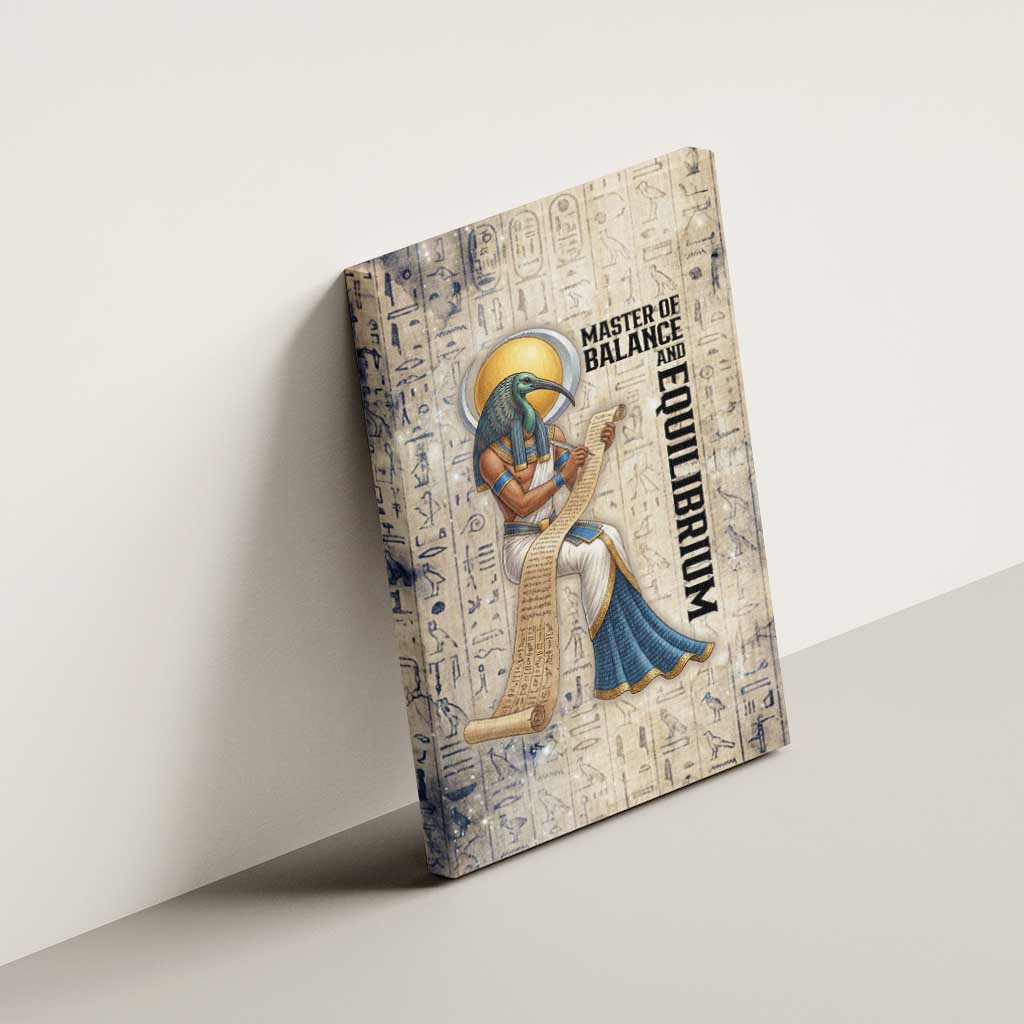 Thoth Canvas Wall Art Ibis Head and Ancient Scroll Egyptian Wisdom