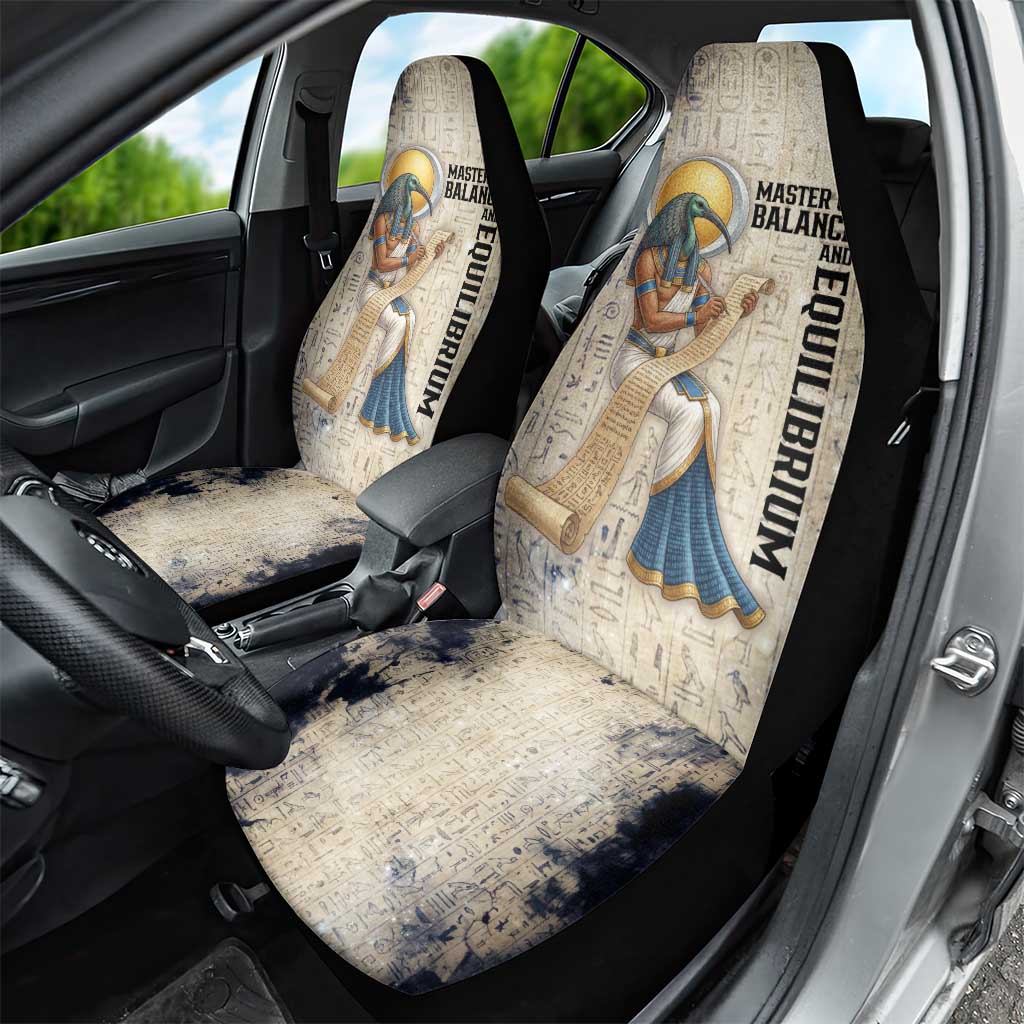 Thoth Car Seat Cover Ibis Head and Ancient Scroll Egyptian Wisdom