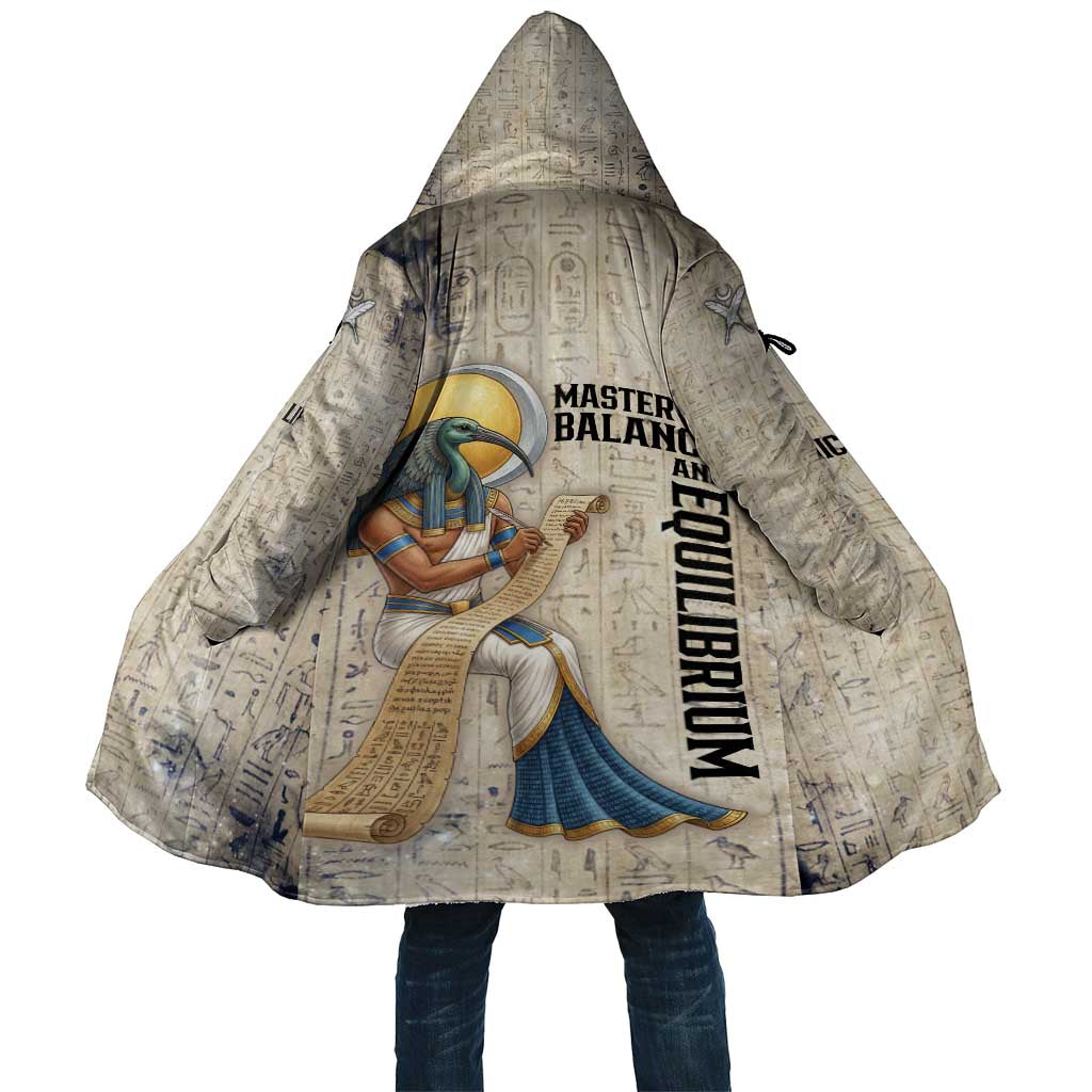 Thoth Cloak Ibis Head and Ancient Scroll Egyptian Wisdom
