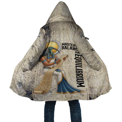 Thoth Cloak Ibis Head and Ancient Scroll Egyptian Wisdom