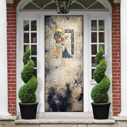 Thoth Door Cover Ibis Head and Ancient Scroll Egyptian Wisdom