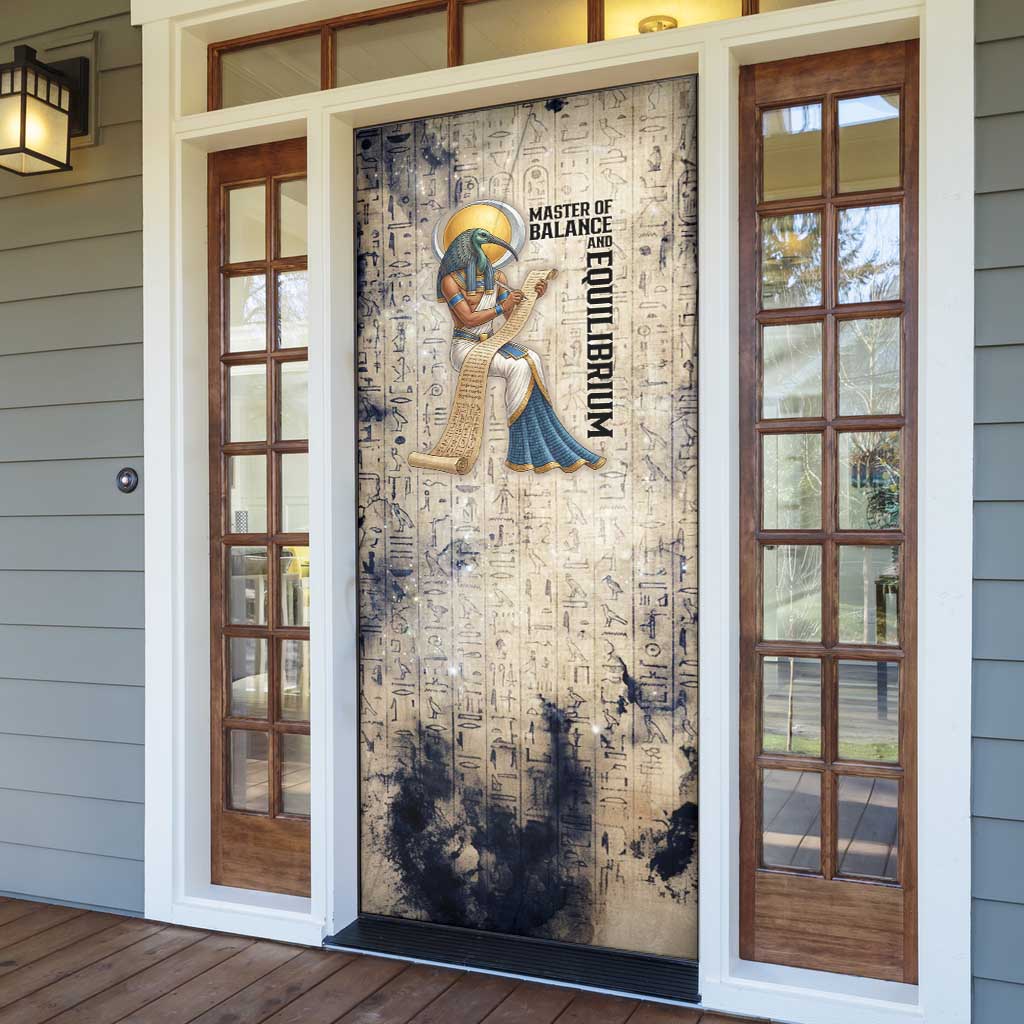 Thoth Door Cover Ibis Head and Ancient Scroll Egyptian Wisdom