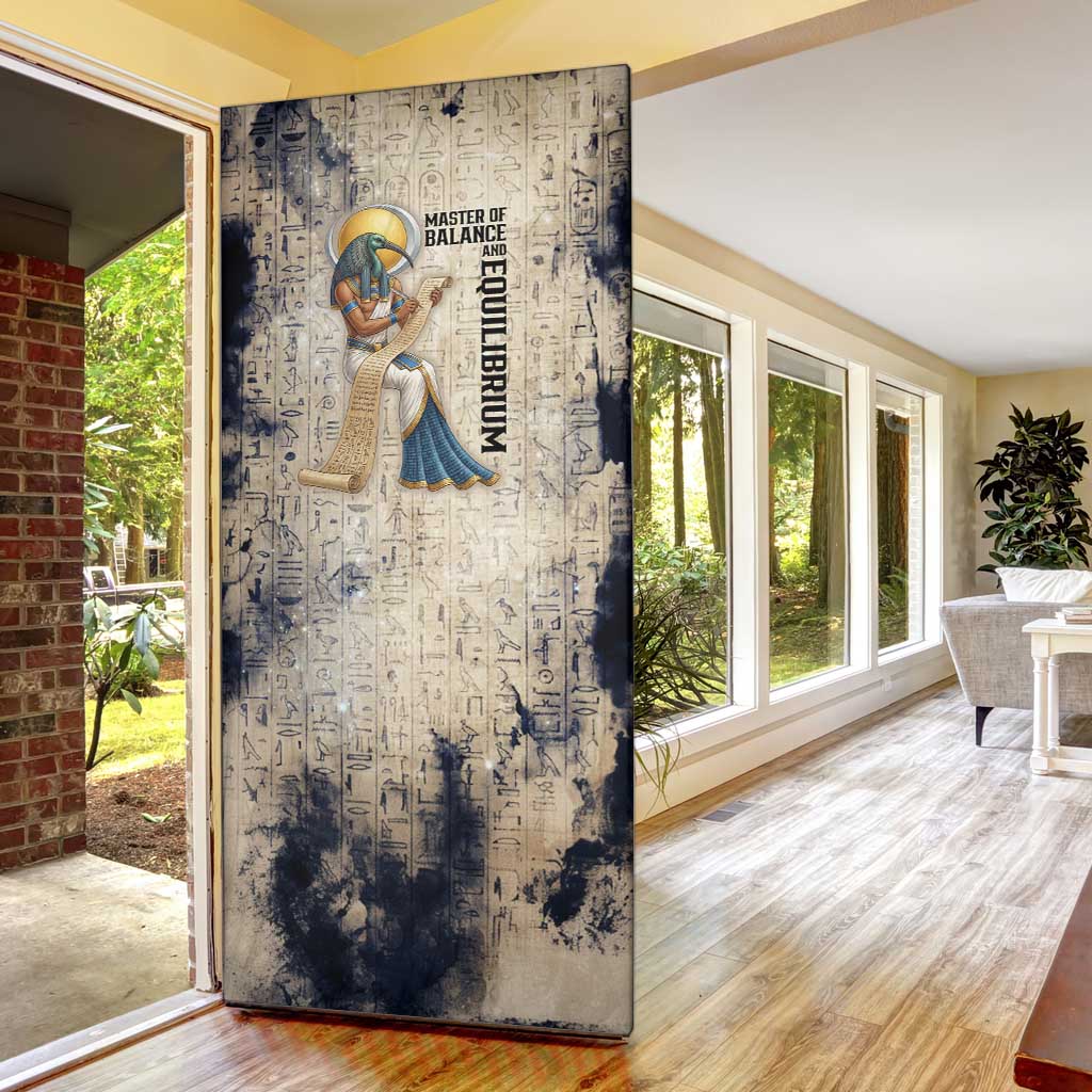 Thoth Door Cover Ibis Head and Ancient Scroll Egyptian Wisdom