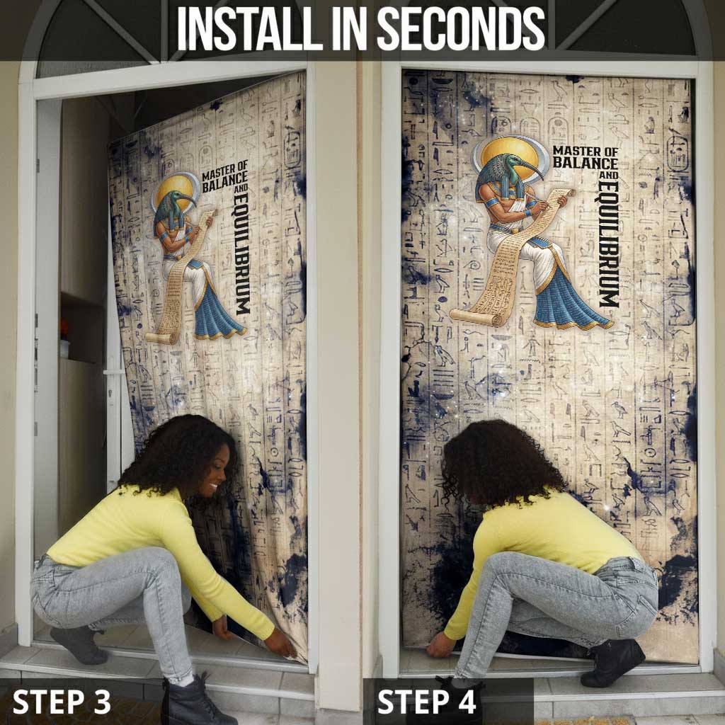Thoth Door Cover Ibis Head and Ancient Scroll Egyptian Wisdom