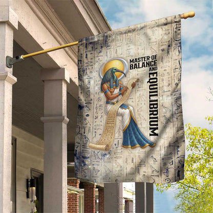 Thoth Garden Flag Ibis Head and Ancient Scroll Egyptian Wisdom