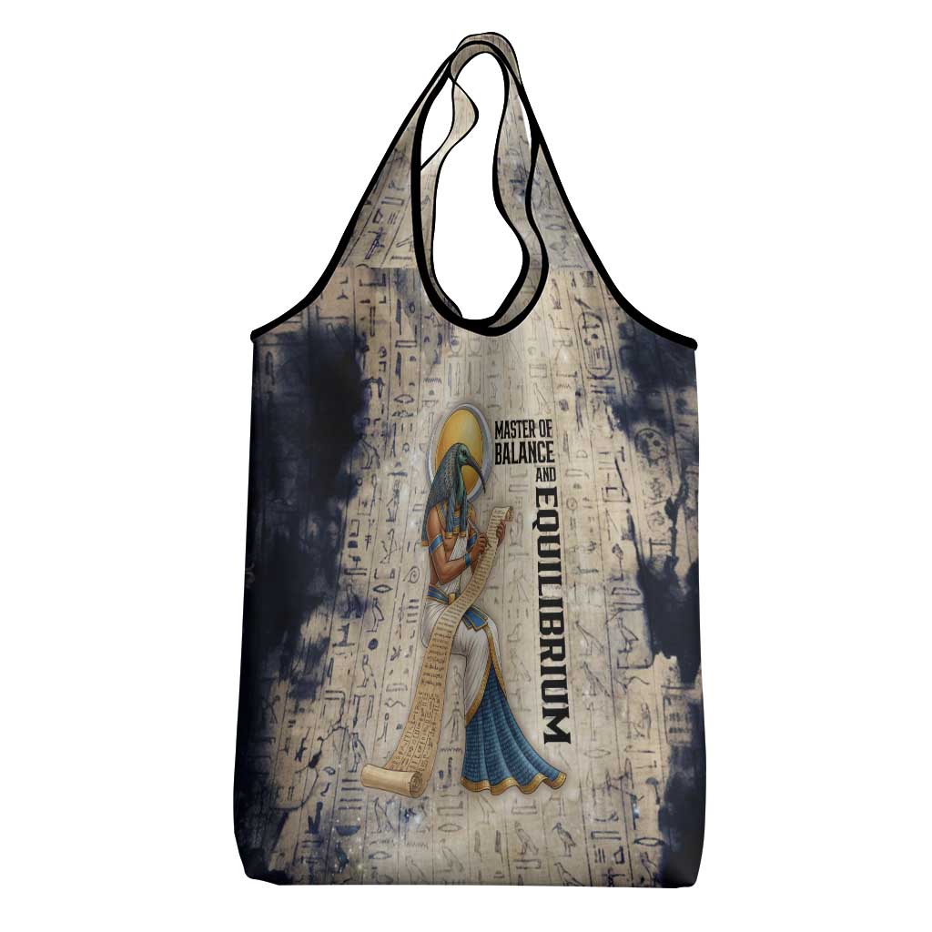 Thoth Grocery Bag Ibis Head and Ancient Scroll Egyptian Wisdom
