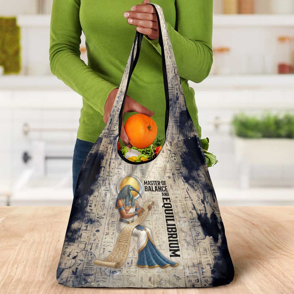 Thoth Grocery Bag Ibis Head and Ancient Scroll Egyptian Wisdom