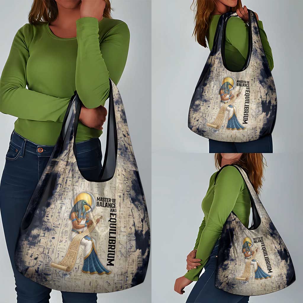 Thoth Grocery Bag Ibis Head and Ancient Scroll Egyptian Wisdom