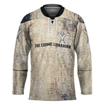 Thoth Hockey Jersey Ibis Head and Ancient Scroll Egyptian Wisdom