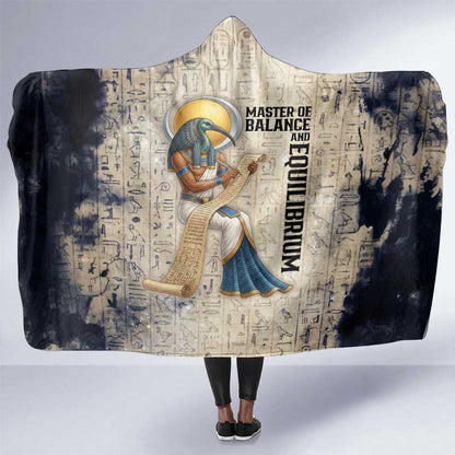 Thoth Hooded Blanket Ibis Head and Ancient Scroll Egyptian Wisdom