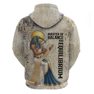 Thoth Hoodie Ibis Head and Ancient Scroll Egyptian Wisdom