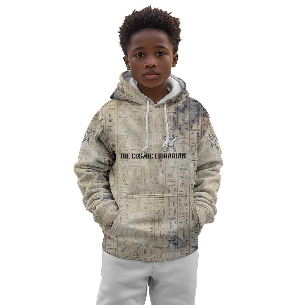 Thoth Kid Hoodie Ibis Head and Ancient Scroll Egyptian Wisdom