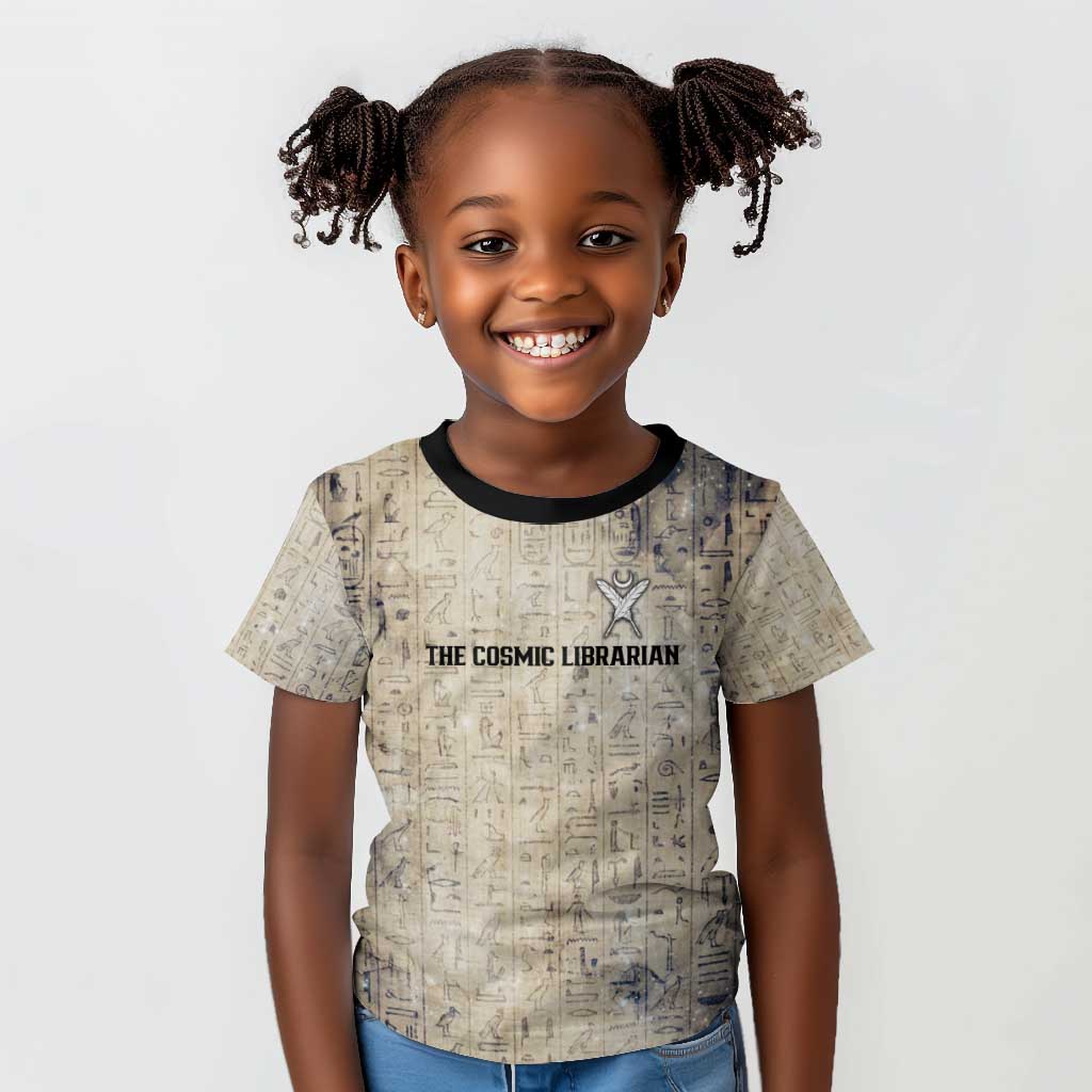Thoth Kid T shirt Ibis Head and Ancient Scroll Egyptian Wisdom