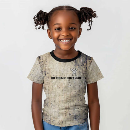 Thoth Kid T shirt Ibis Head and Ancient Scroll Egyptian Wisdom