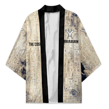 Thoth Kimono Ibis Head and Ancient Scroll Egyptian Wisdom