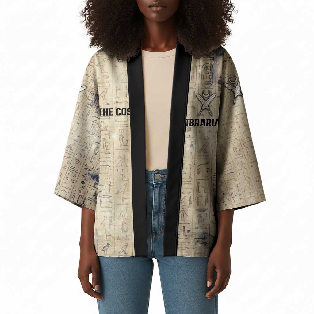 Thoth Kimono Ibis Head and Ancient Scroll Egyptian Wisdom