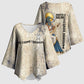 Thoth Kimono Sleeve Blouse Ibis Head and Ancient Scroll Egyptian Wisdom