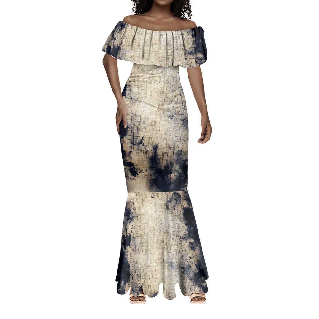 Thoth Mermaid Dress Ibis Head and Ancient Scroll Egyptian Wisdom