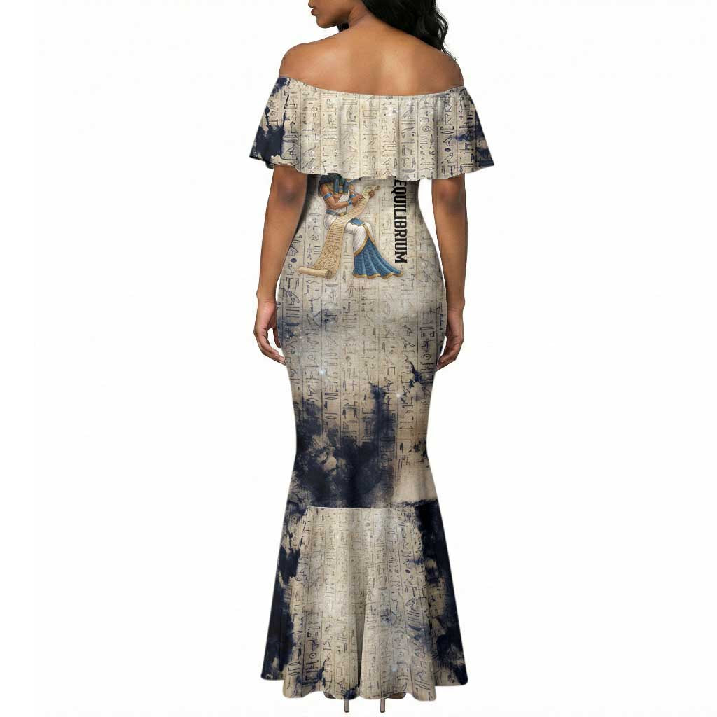 Thoth Mermaid Dress Ibis Head and Ancient Scroll Egyptian Wisdom