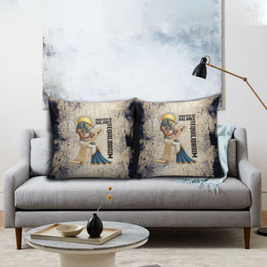 Thoth Pillow Cover Ibis Head and Ancient Scroll Egyptian Wisdom