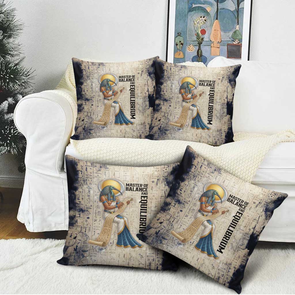 Thoth Pillow Cover Ibis Head and Ancient Scroll Egyptian Wisdom