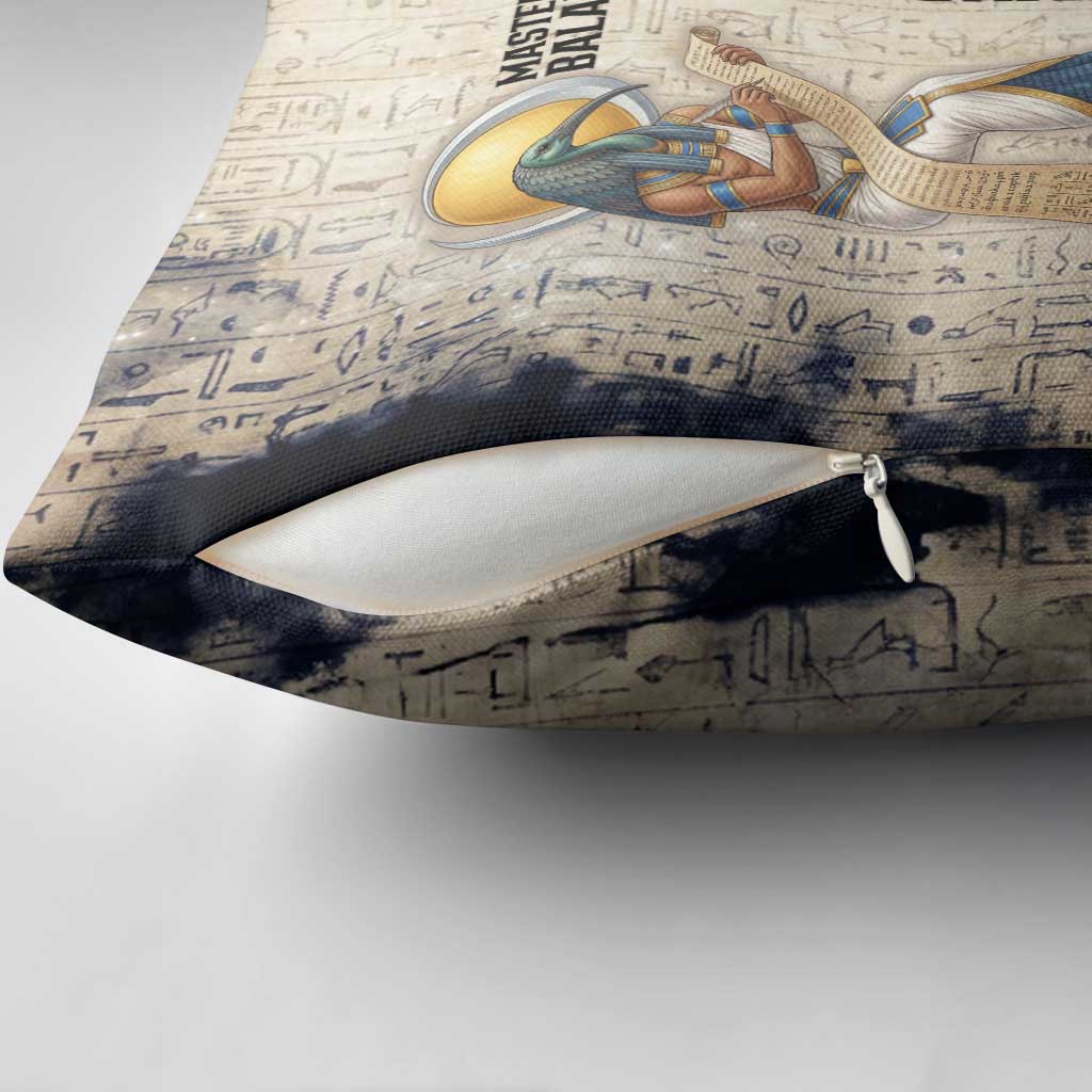 Thoth Pillow Cover Ibis Head and Ancient Scroll Egyptian Wisdom