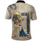 Thoth Polo Shirt Ibis Head and Ancient Scroll Egyptian Wisdom