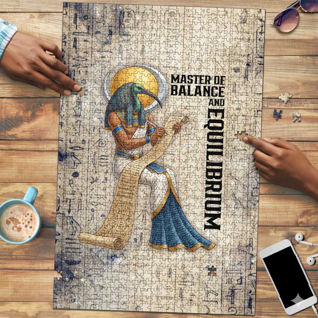 Thoth Puzzle Ibis Head and Ancient Scroll Egyptian Wisdom