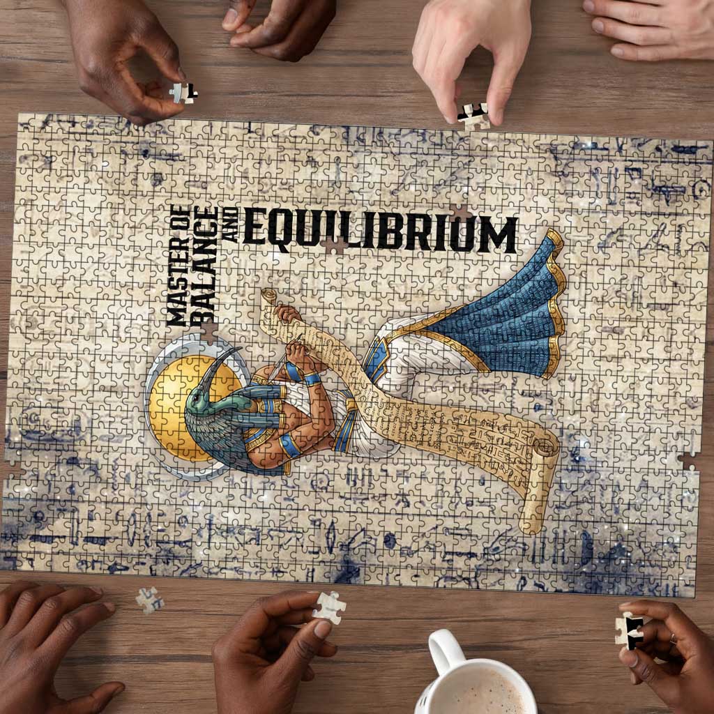 Thoth Puzzle Ibis Head and Ancient Scroll Egyptian Wisdom