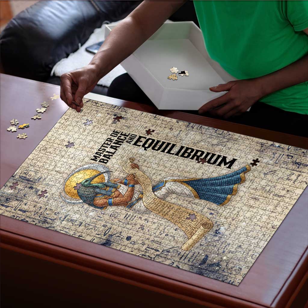 Thoth Puzzle Ibis Head and Ancient Scroll Egyptian Wisdom