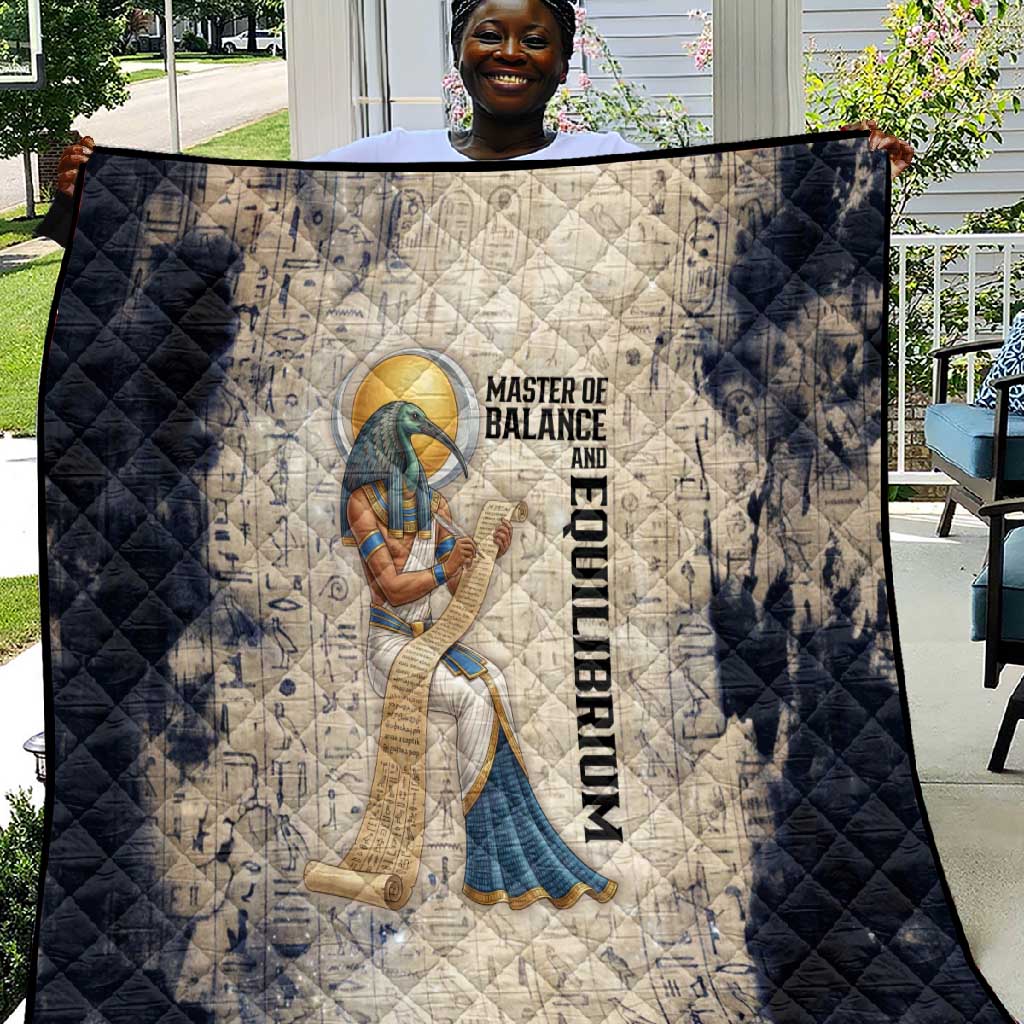 Thoth Quilt Ibis Head and Ancient Scroll Egyptian Wisdom