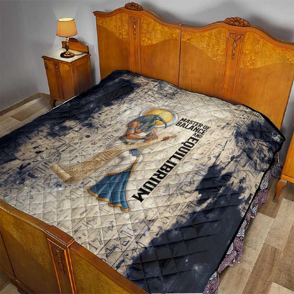 Thoth Quilt Ibis Head and Ancient Scroll Egyptian Wisdom