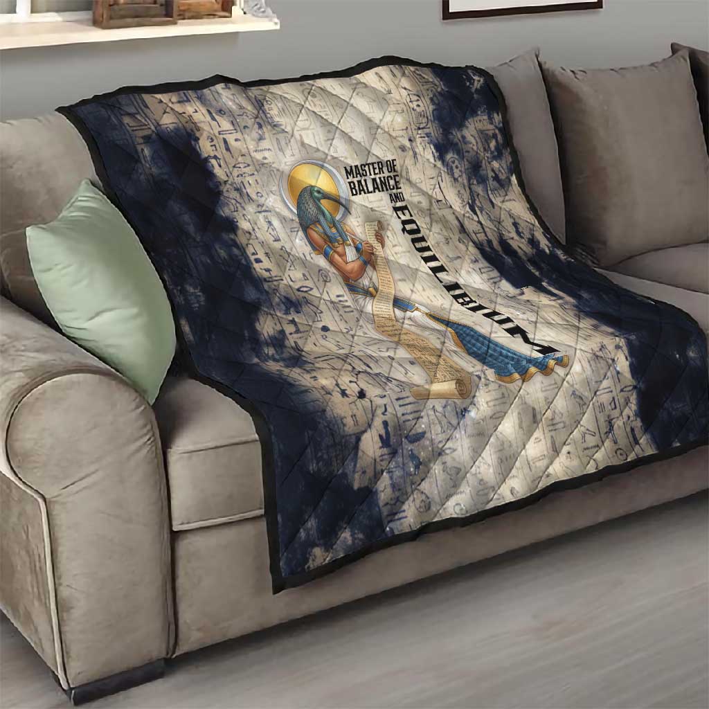 Thoth Quilt Ibis Head and Ancient Scroll Egyptian Wisdom