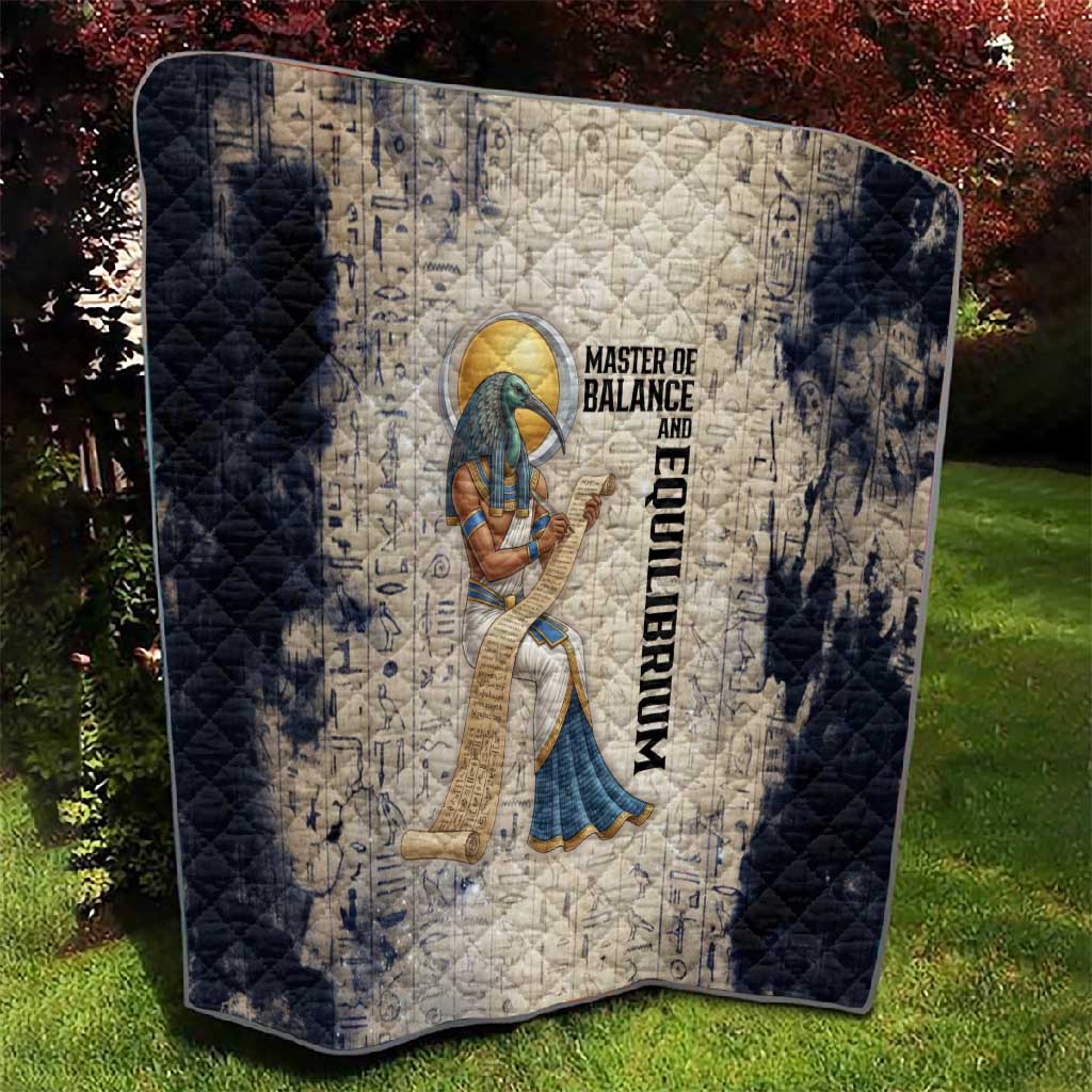 Thoth Quilt Ibis Head and Ancient Scroll Egyptian Wisdom