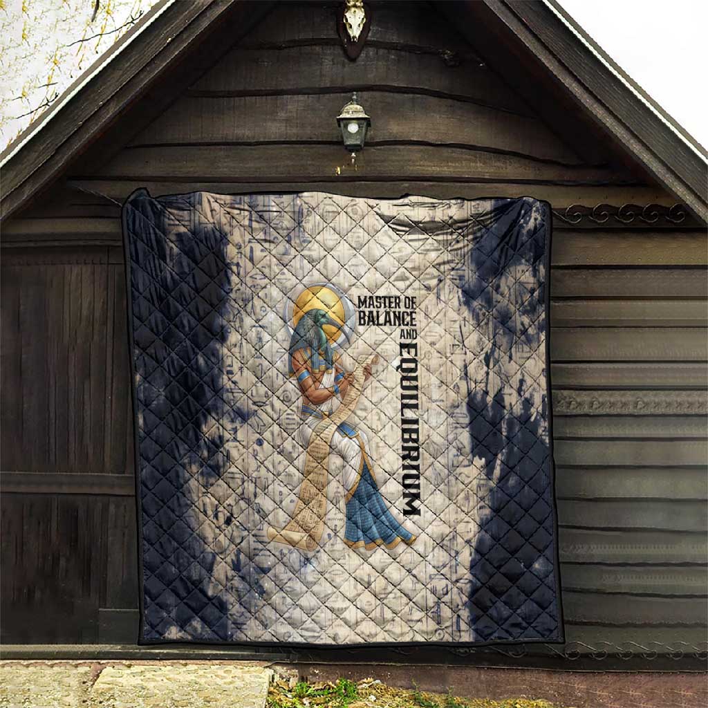 Thoth Quilt Ibis Head and Ancient Scroll Egyptian Wisdom