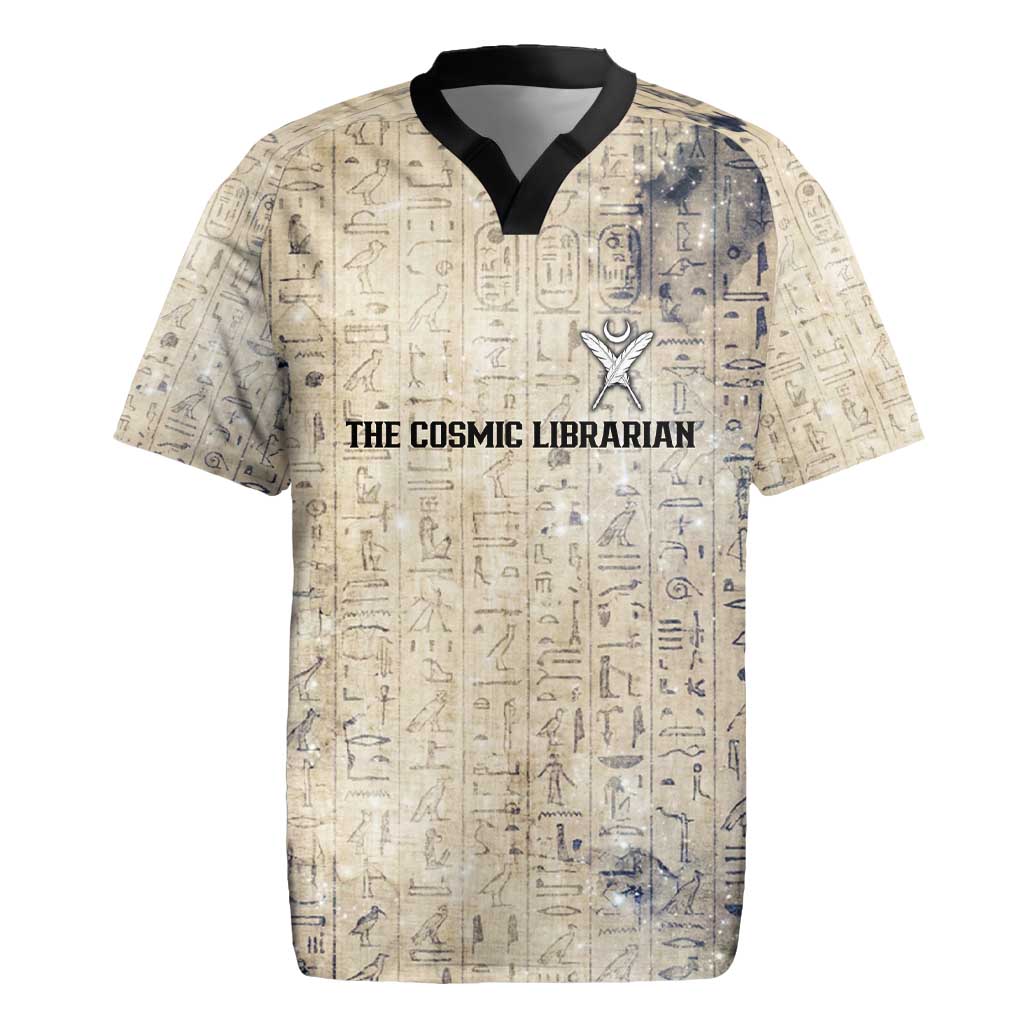 Thoth Rugby Jersey Ibis Head and Ancient Scroll Egyptian Wisdom