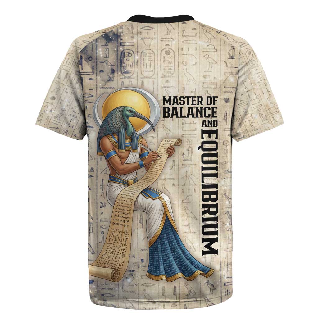 Thoth Rugby Jersey Ibis Head and Ancient Scroll Egyptian Wisdom