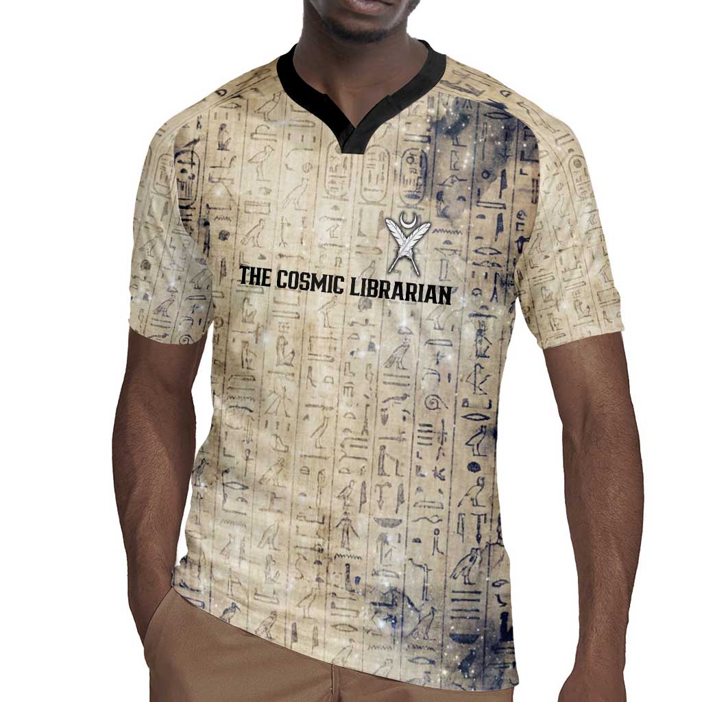 Thoth Rugby Jersey Ibis Head and Ancient Scroll Egyptian Wisdom