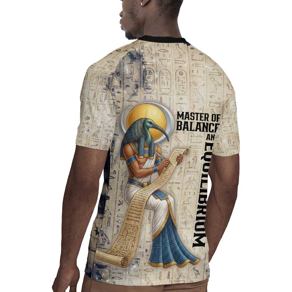 Thoth Rugby Jersey Ibis Head and Ancient Scroll Egyptian Wisdom