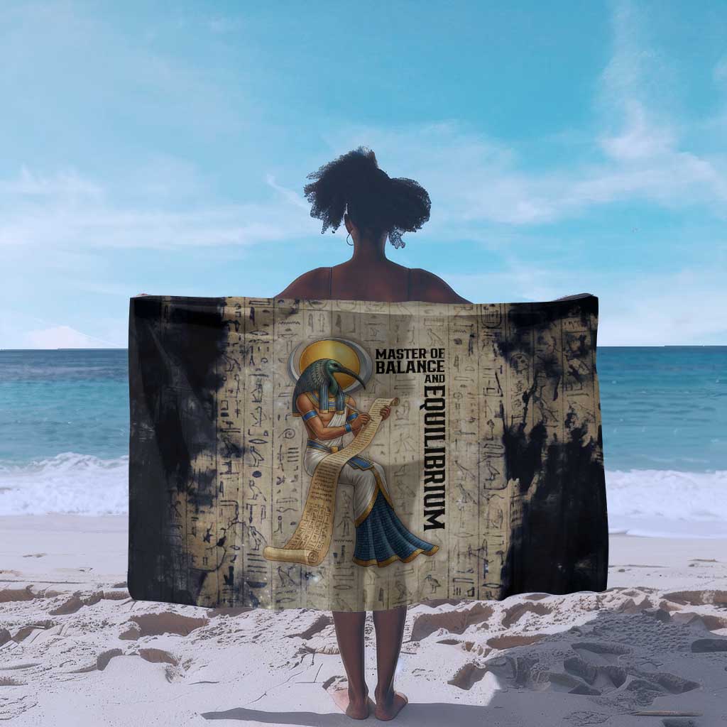 Thoth Sarong Ibis Head and Ancient Scroll Egyptian Wisdom