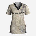 Thoth Scrub Top Ibis Head and Ancient Scroll Egyptian Wisdom