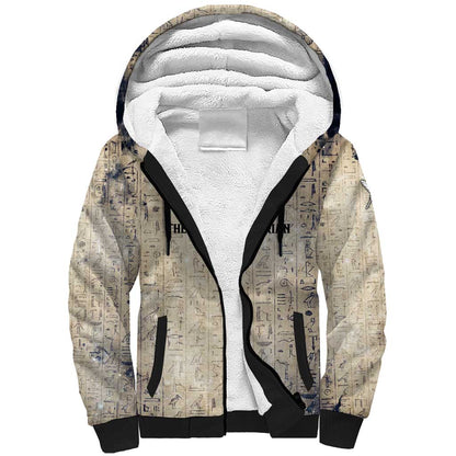 Thoth Sherpa Hoodie Ibis Head and Ancient Scroll Egyptian Wisdom