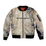 Thoth Sleeve Zip Bomber Jacket Ibis Head and Ancient Scroll Egyptian Wisdom