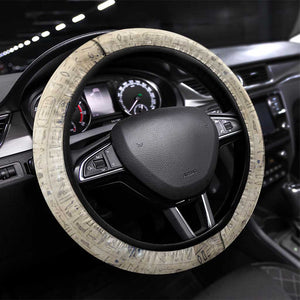 Thoth Steering Wheel Cover Ibis Head and Ancient Scroll Egyptian Wisdom