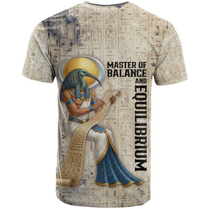 Thoth T shirt Ibis Head and Ancient Scroll Egyptian Wisdom
